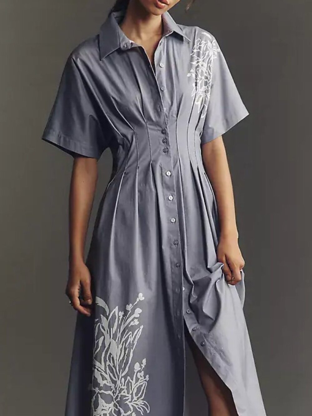 ANTHROPOLOGIE EXQUISE BUTTON DOWN SHIRT DRESS TOBIE DAYBREAK / FLORAL XXSP NEW
